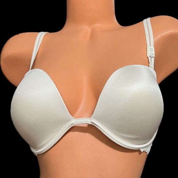 Victoria’s Secret Pink Date Plunge Push up Padded Multi-way bra Off White 32DD - Picture 6 of 7
